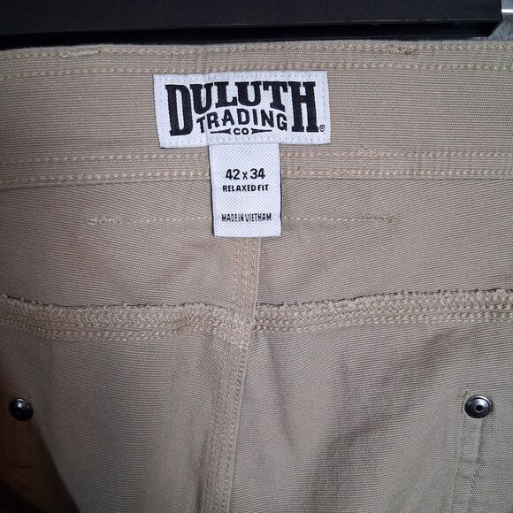NWOT Duluth Trading Duluthflex Fire Hose Relaxed Fit Carpenter Pants 42x34 Cream - Picture 5 of 7